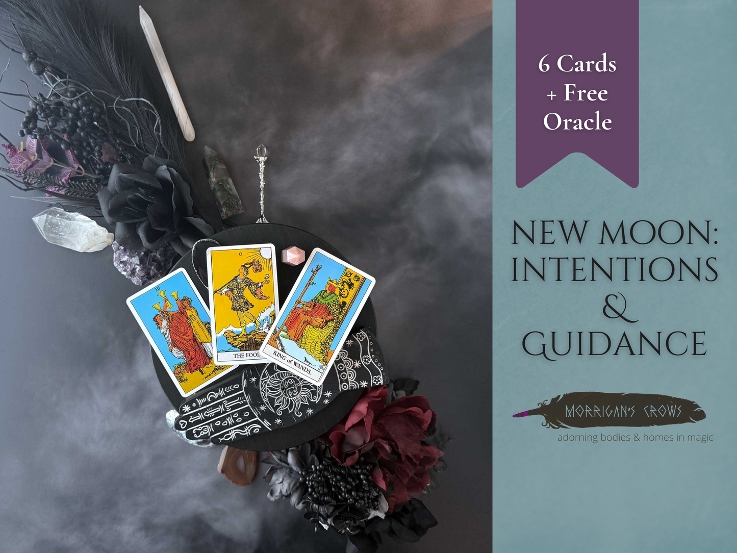 6-Card New Moon Tarot Reading: Intentions, Guidance & Free Oracle Card