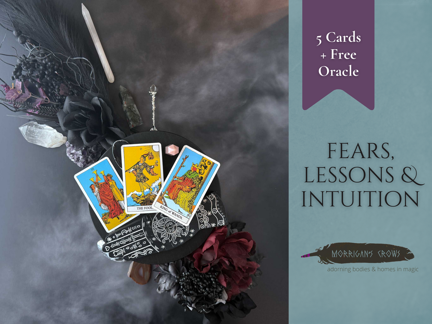 5-Card Dark Moon Tarot Reading: Explore Fears, Lessons & Intuition