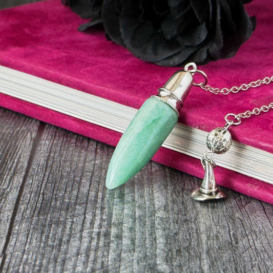 Bullet Dowsing Pendulum: Mixed Gemstone with Platinum-Plated Brass Findings